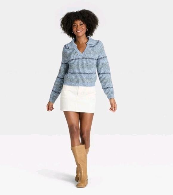 Universal Thread Sweaters - Women's Chunky Polo Collar Pullover Sweater - Universal Thread